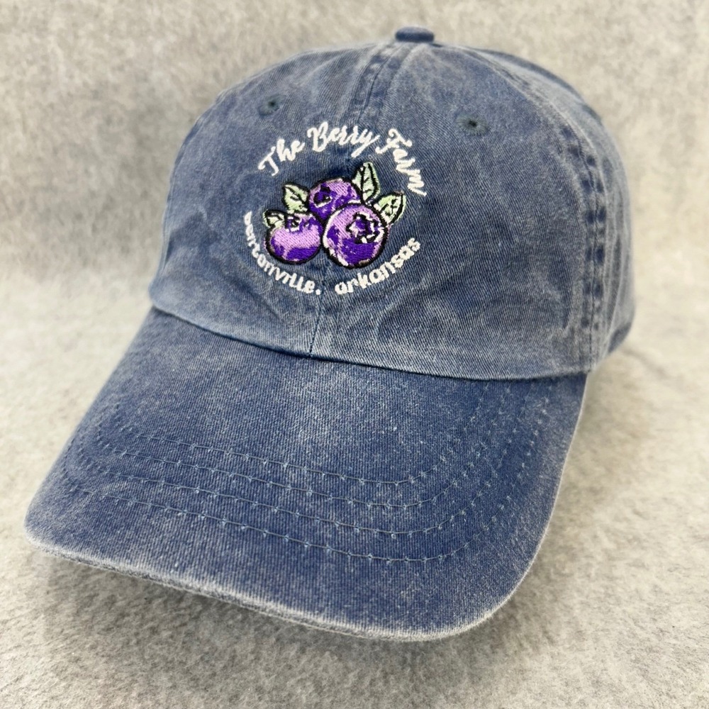 The Berry Farm Mens Blue Port & Company Hat Washed Denim Adjustable OSFM
